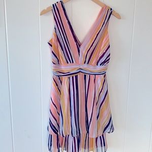 Bar III Sleeveless Pastel Striped Dress 0
